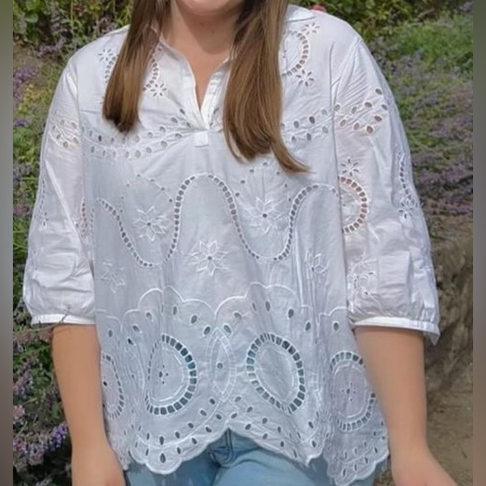 Marks & Spencer White Eyelet Blouse